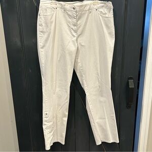 Soft Surroundings Women’s Adjustable Roll Cuff Twill Pants Comfort Relaxed XL